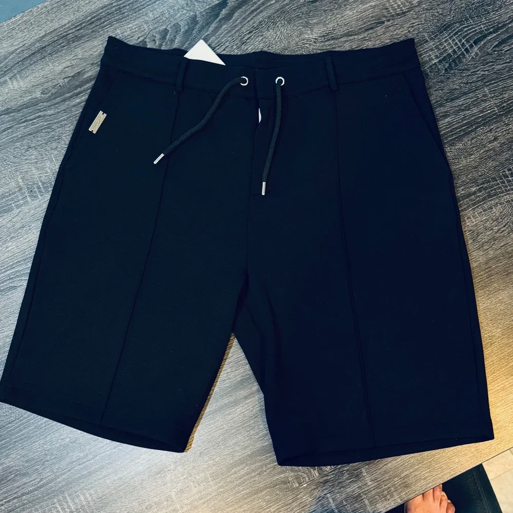 NWT Mauvais Mens Black Pintuck Luxe Drawstring‎ Shorts SZ W38 Streetwear